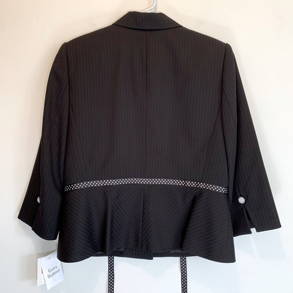 Sag Harbor Black Skirt Jacket Suit Camellia Button & Ribbon Detail 14 - Picture 6 of 15